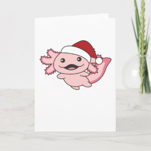 Carte Axolotl Joyeux Noël hiver Axolotl