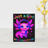 Carte Axolotl Just A Girl Who Loves K-p  (Fleur jaune)