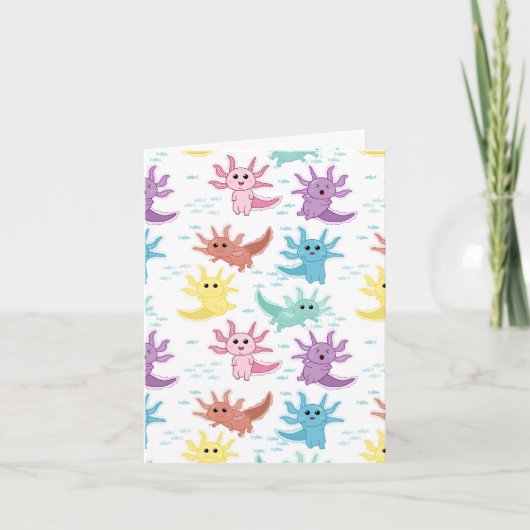 Carte Axolotl Kids Cute Salamander Motif (Devant)