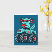 Carte Axolotl minimal de la Saint-Valentin 67 Mème (Fleur jaune)