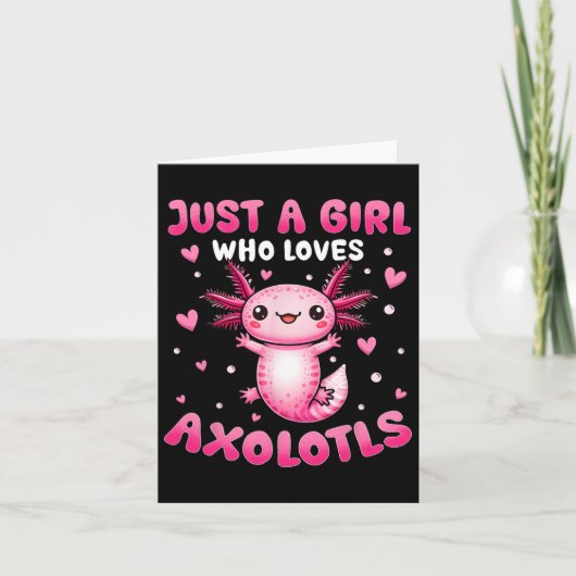 Carte Axolotl Pour Les Filles Juste Une Fille Qui Aime L (Devant)