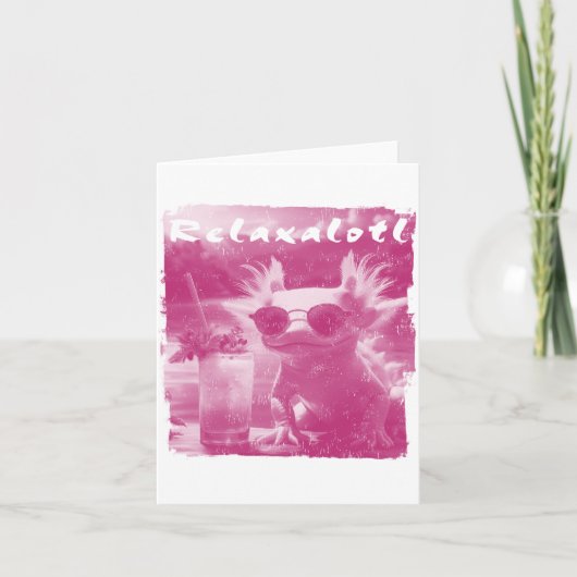 Carte Axolotl rose détendu (Devant)