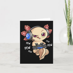 Carte Axolotl Shirt Garçons Gamers - Kawaii Jeu Vidéo