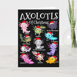 Carte Axolotls Chapeau de Père Noël Pyjama de Noël Anima