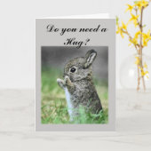 Carte Ayez besoin d'un lapin d'étreinte (Fleur jaune)