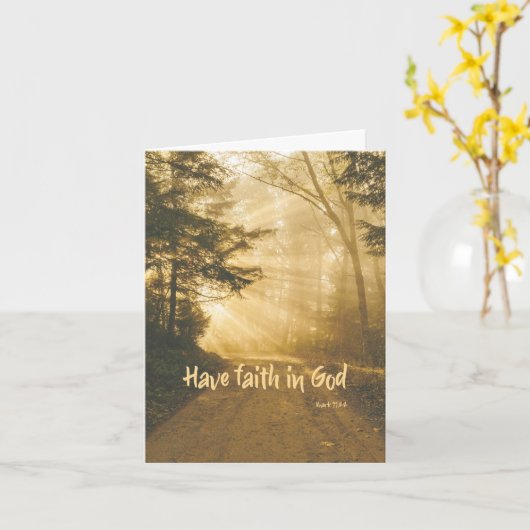 Carte Ayez foi en Dieu; priez pour vous chrétienne (Fleur jaune)