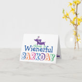 Carte Ayez un Barkday Birthday Wiener Dog Note (Fleur jaune)