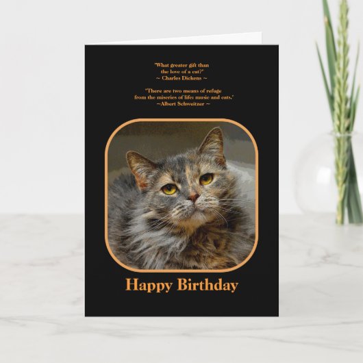 Carte Ayez un chat Tortoiseshell Birthday (Devant)