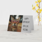 Carte Ayez un effet Purr Chat Kitten Anniversaire Amusan (Fleur jaune)