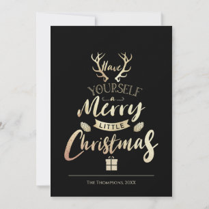 Carte Ayez un joyeux petit Noël Or Noir 