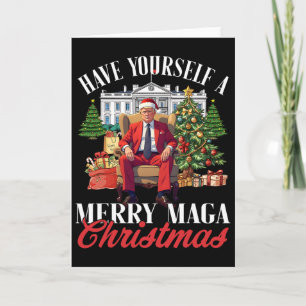 Carte Ayez un méga Noël joyeux Santa drôle T