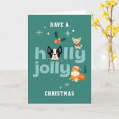 Carte Ayez un saint Noël Jolly (Fleur jaune)