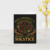 Carte Ayez une fête joyeuse petit Solstice Witchcore  (Fleur jaune)