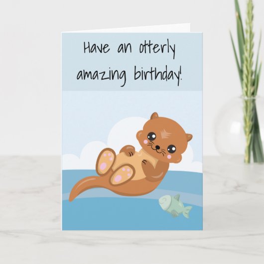 Carte Ayez une Otter d'Anniversaire Extraordinaire (Devant)
