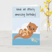 Carte Ayez une Otter d'Anniversaire Extraordinaire (Fleur jaune)