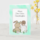 Carte Ayez une petite-fille de Pâques "Hoppy" (Fleur jaune)