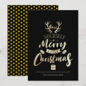 Carte Ayez-Vous Joyeux Petit Noir De Noël Noir (Devant / Derrière)