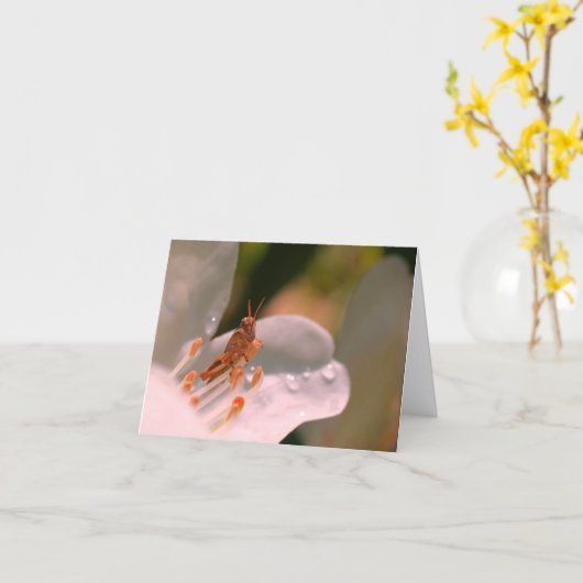 Carte Azalea Flower And Grasshopper Personalized Note (Fleur jaune)