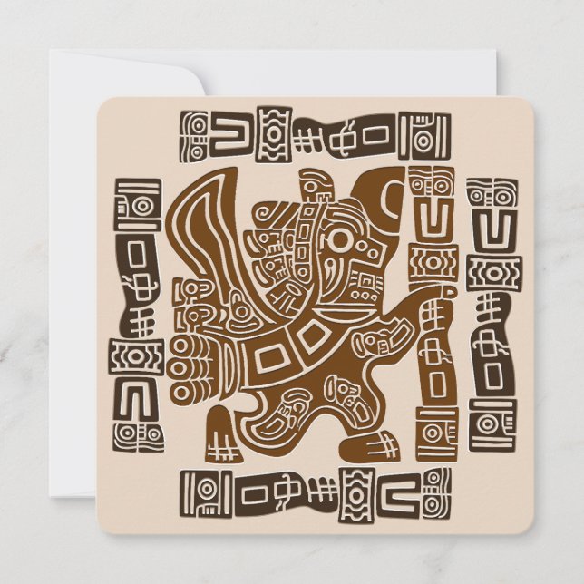 Carte Aztec Eagle Guerrier Tribal Art antique (Devant)