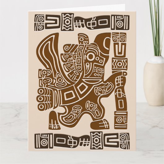 Carte Aztec Eagle Guerrier Tribal Art antique (Devant)