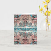 Carte Aztec Sud-Ouest Pastel Rose Et Bleu (Fleur jaune)