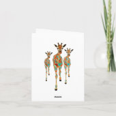 Carte Azure & Amber Giraffes (Dos)