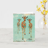 Carte Azure & Amber Giraffes (Fleur jaune)