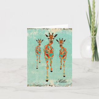 Carte Azure & Amber Giraffes