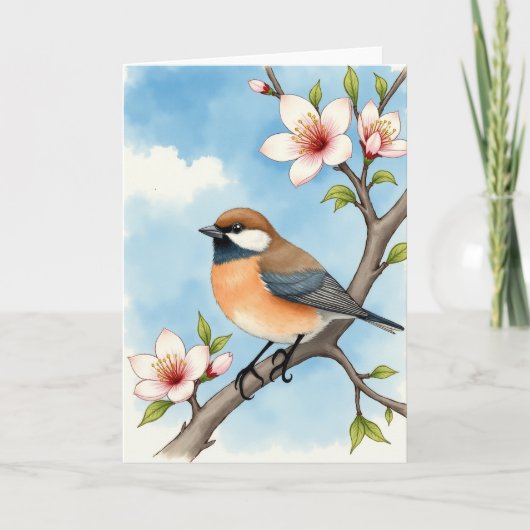 Carte Azure Bird Branch Card (Devant)