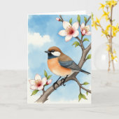 Carte Azure Bird Branch Card (Fleur jaune)