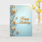 Carte Azure Birthday Wings (Fleur jaune)