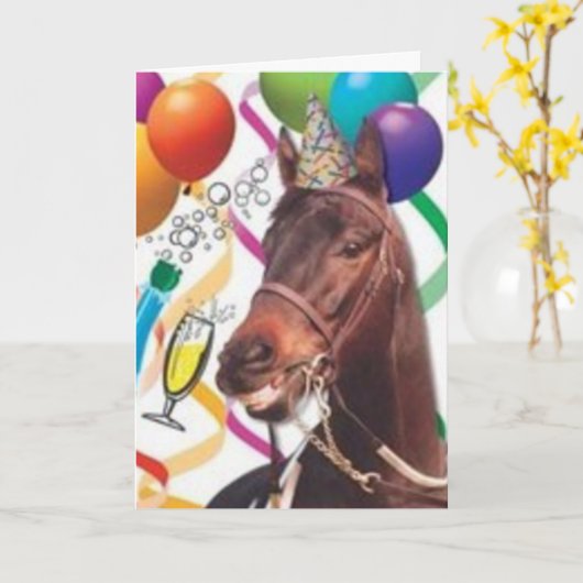 Carte B-Day pour Cheval de fête (Fleur jaune)