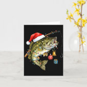 Carte B Fish Festive Lights Christmas Funny Fishing Long (Fleur jaune)