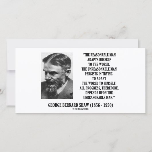 Carte B. Shaw Progress Depends Upon Unreasonable Man (Devant)