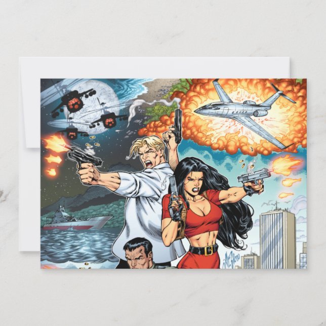 Carte B@stard Stew Action Comic Art par Al Rio (Devant)