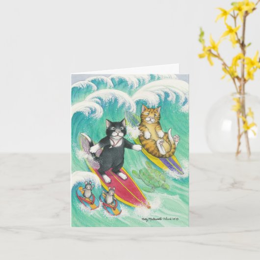Carte B & T #38 Note de surf (Fleur jaune)