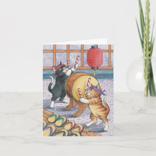 Carte B & T #50 Batteurs Taiko Note d'anniversaire (Devant)