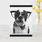 Carte B&W Hipster Nerd Boston (Fleur jaune)