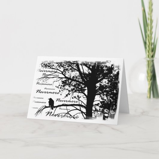 Carte B&W Nevermore Raven Silhouette (Devant)