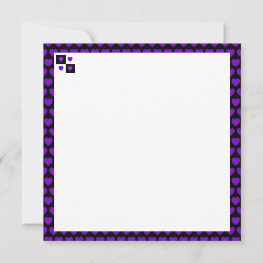 Carte B&W Purple Hearts Beating (Dos)