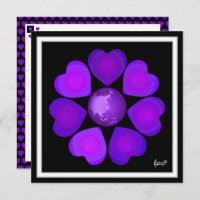 B&W Purple Hearts Beating