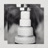 Carte B&W White Retro Wedding Cake (Devant / Derrière)