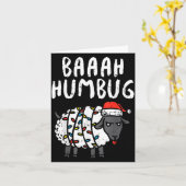 Carte Baaah Humbug Sheep Xmas Lights Funny Anti Christma (Fleur jaune)