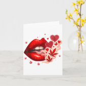 Carte Babe amoureuse de cannabis pour la Saint-Valentin (Fleur jaune)