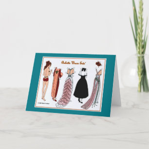 Carte Babette Wears Paper Doll Blank Greeting Card
