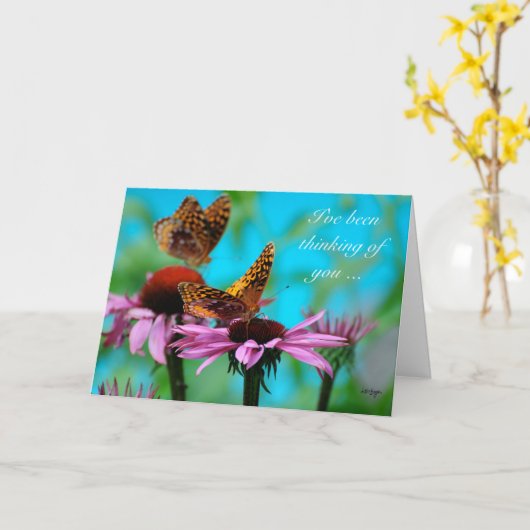 Carte Babflies - thinking of you (Fleur jaune)