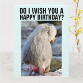 CARTE BABOON BUTT FUNNY MONKEY BIRTHDAY GREETING (Fleur jaune)