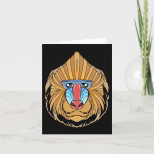 Carte Baboon Visage Halloween Effrayant Baboon Singe
