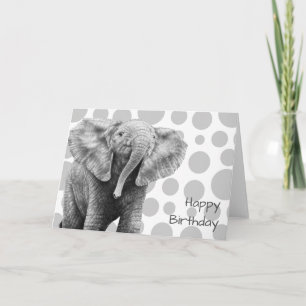 Carte Baby African Elephant Birthday Card