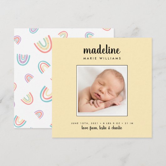 Carte BABY ANNOUNCEMENT Add Your Photo (Devant / Derrière)